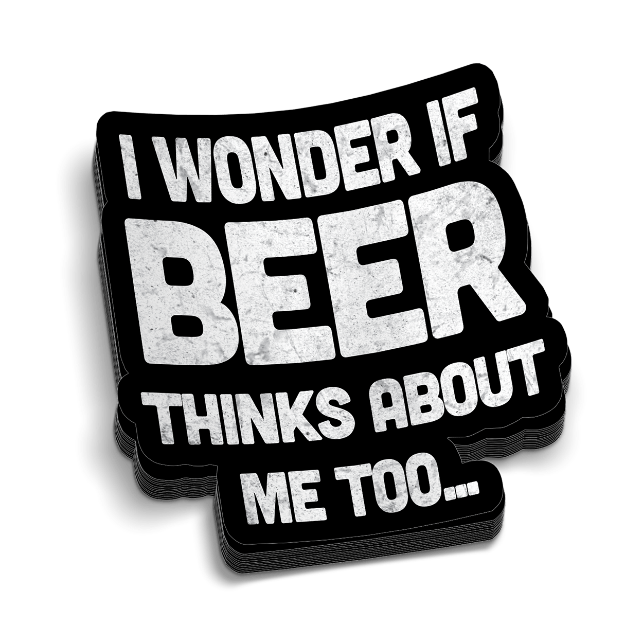 Autocollant de casque de sécurité « La bière pense à moi »