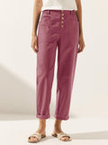 Pantalon en lin simple à braguette boutonnée HEIDI
