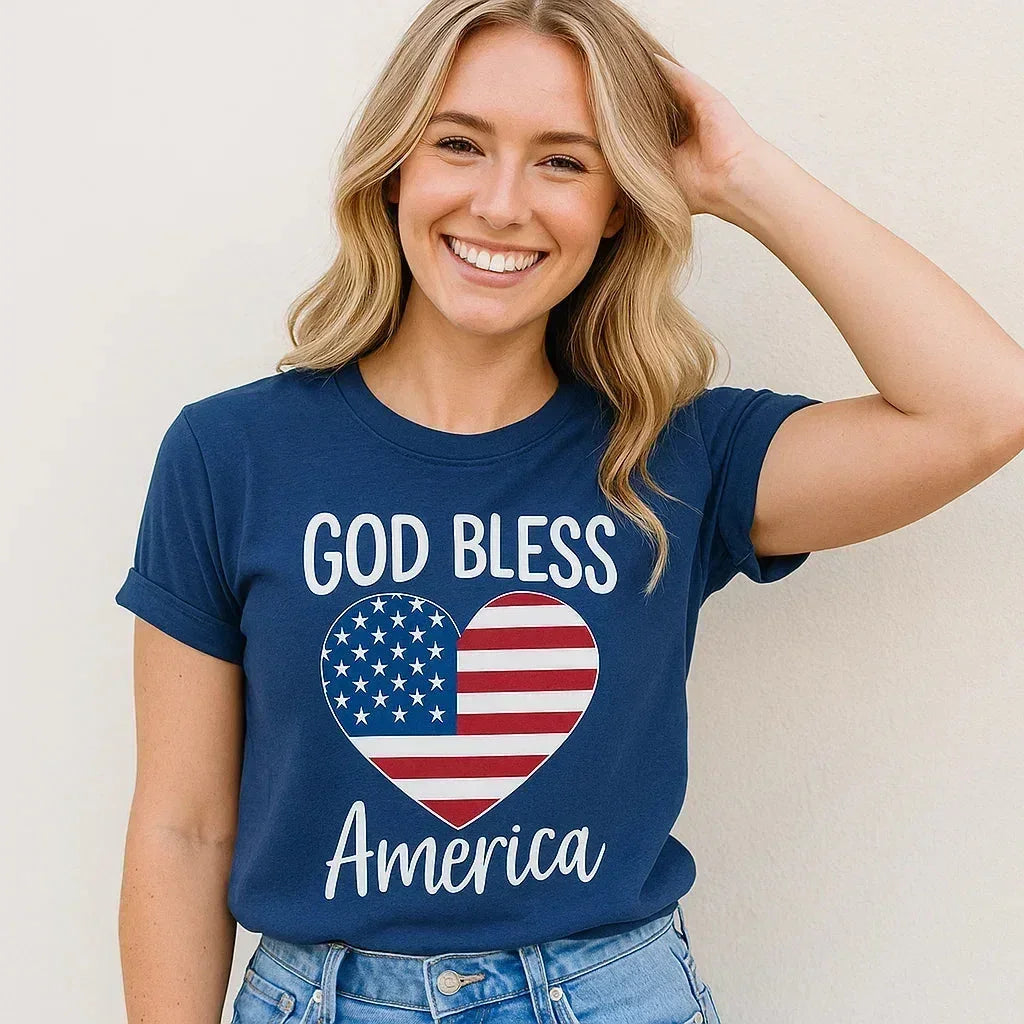 T-shirt « God Bless America » – Tee-shirt patriotique USA