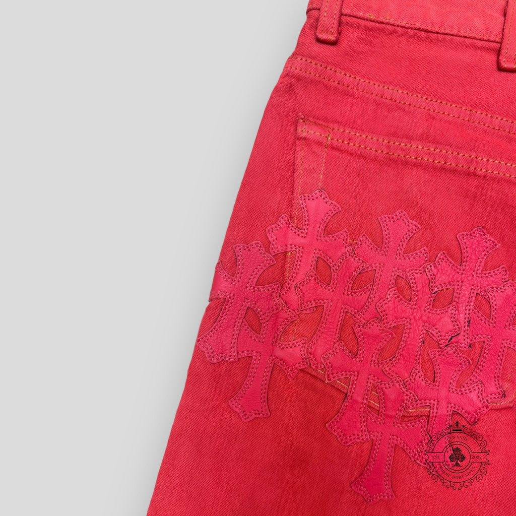Jeans Chrome Hearts à patch Croix Rouge