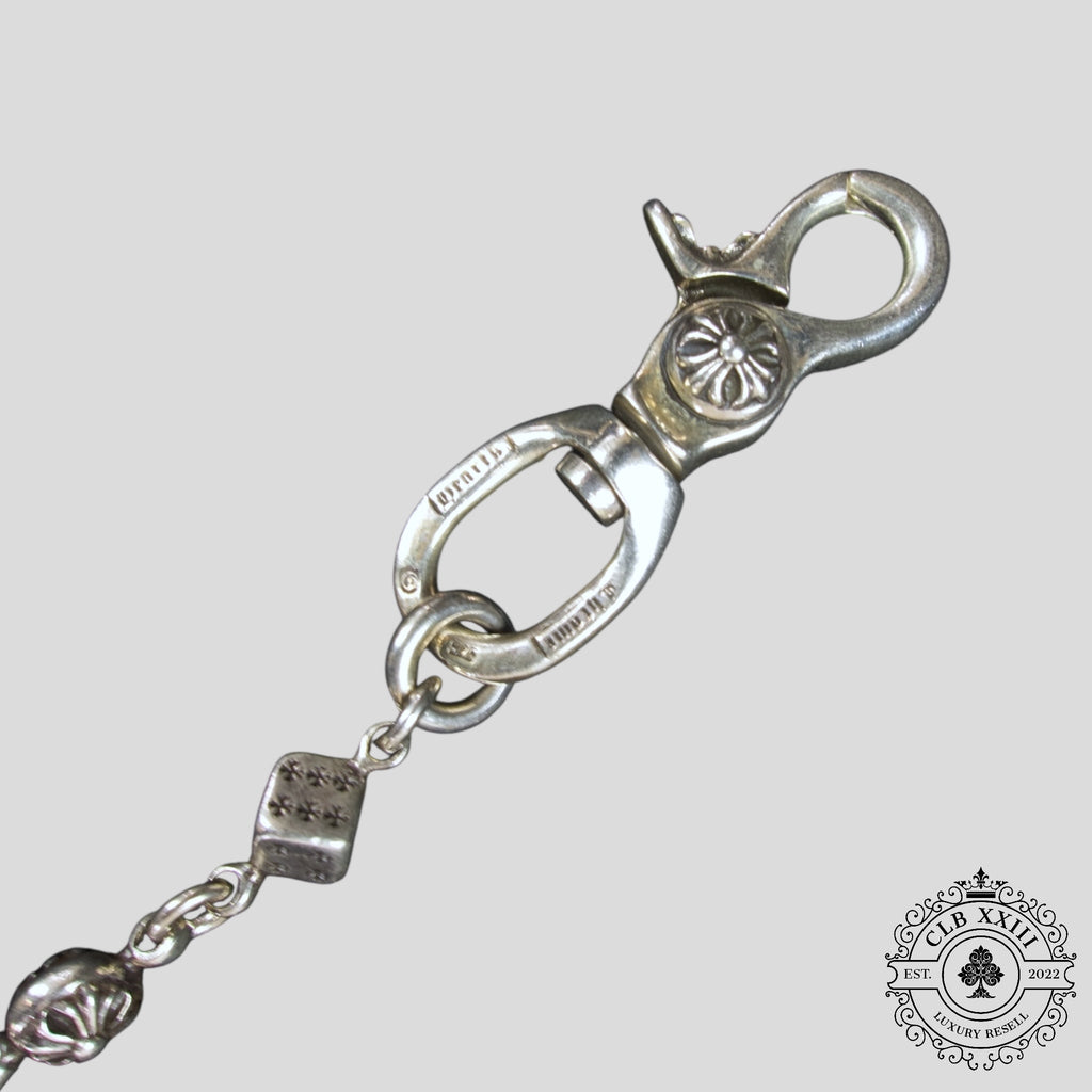 Chaîne de portefeuille Chrome Hearts Dice & Ball en argent
