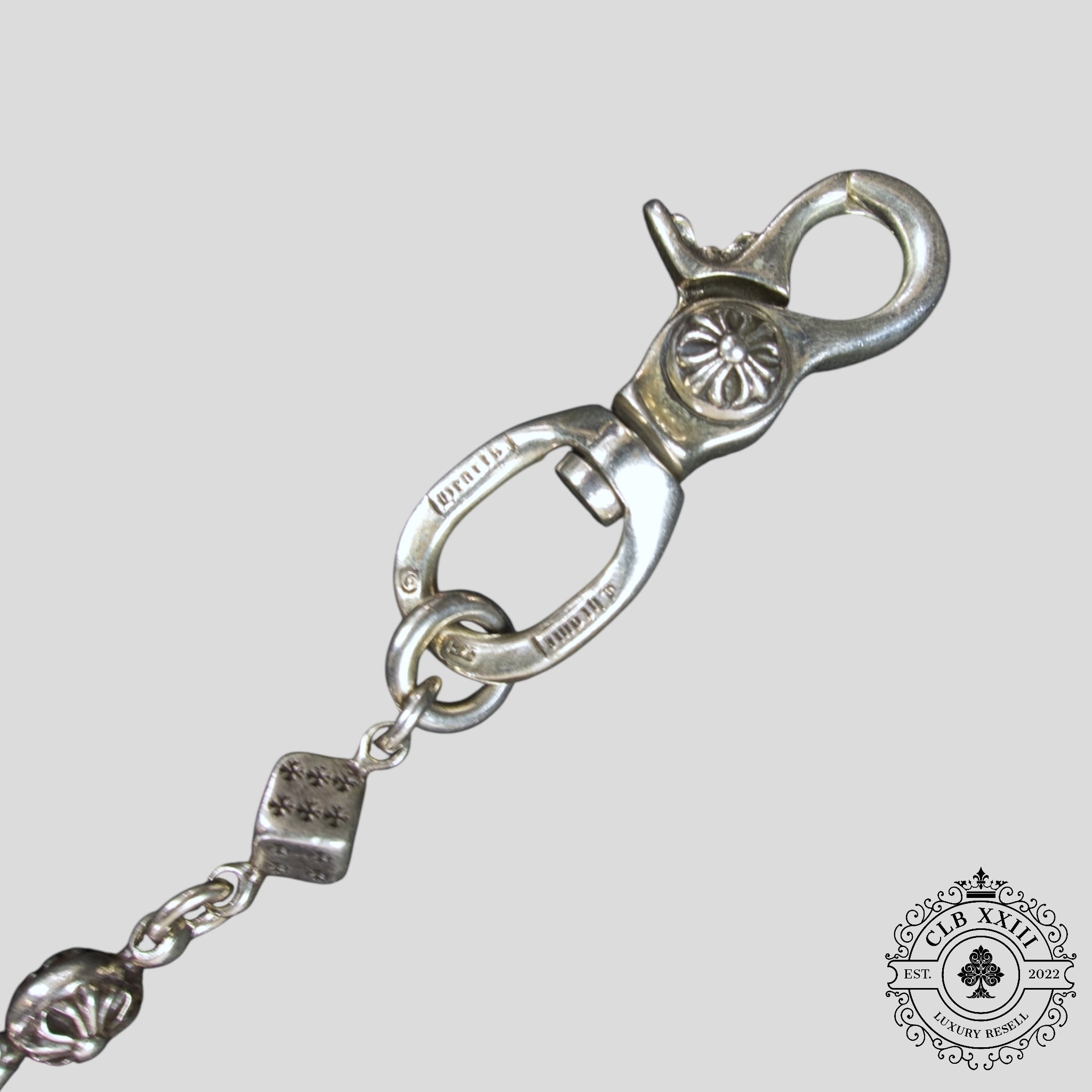 Chaîne de portefeuille Chrome Hearts Dice & Ball en argent
