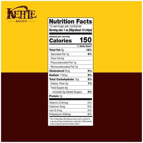 Kettle Brand Croustilles, Croustilles cuites à la marmite saveur sel marin, 368 g