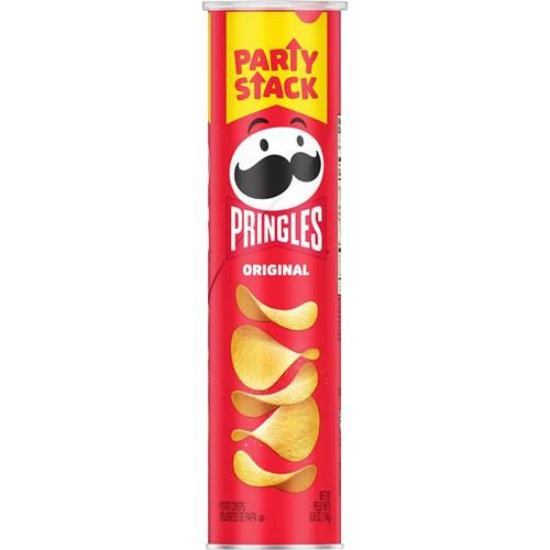 Tuiles de pommes de terre Pringles, collations pour le déjeuner, collations à emporter, pour les fêtes, Original, boîte de 193 g (1 boîte)