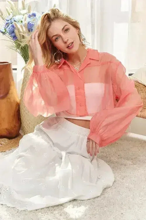 Chemisier court transparent ADORA
