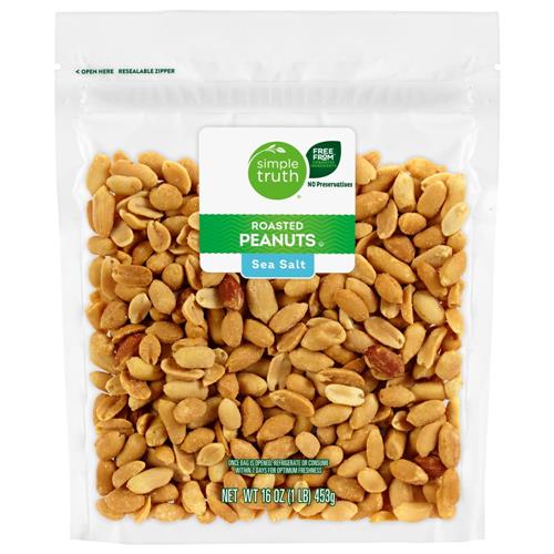 Simple Truth Cacahuètes grillées au sel de mer en sachet de 454 g
