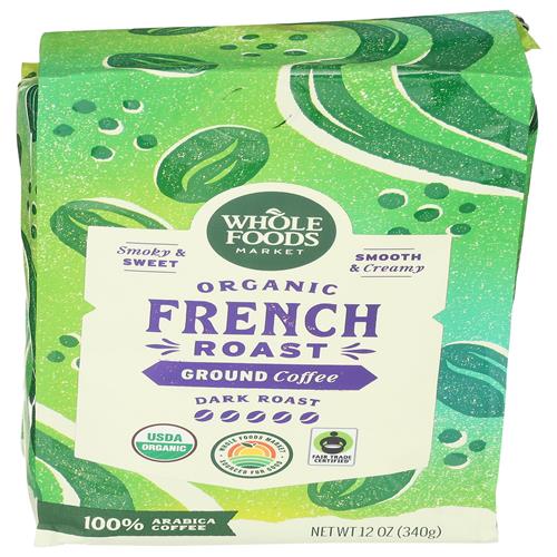 Whole Foods Market, Café moulu biologique, torréfaction foncée à la française, 340 grammes