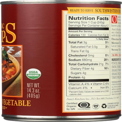 Amys Soupe Biologique Légumes du Sud-Ouest Rôtis au Feu -- 405 g