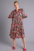 Robe Midi en Satin Imprimé Grande Taille Belle Robe Femme Design Unique