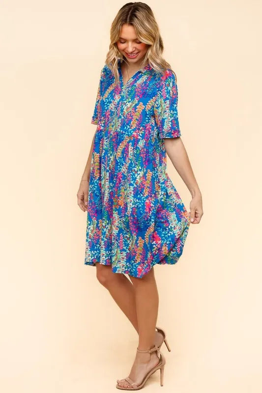 Robe Babydoll à Col Johnny avec Poches Latérales – Robe Babydoll, Robe à Col Johnny, Robe à Poches, Robe Boutonnée, Robe Coupe Ample