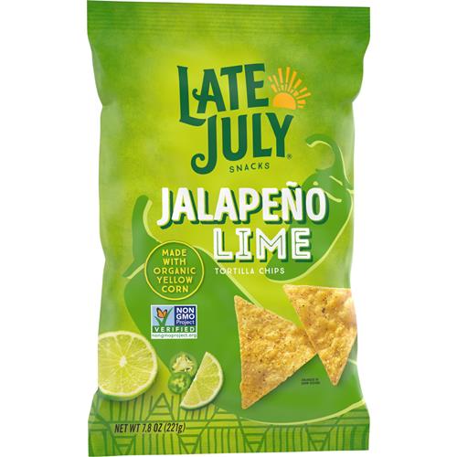 Chips tortilla Jalapeño et citron vert Late July Snacks, sac de 221 g