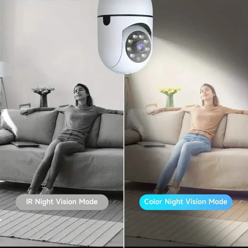 Lot de 2 caméras de sécurité sans fil – Rotation à 355°, vision nocturne, détection de mouvement, audio bidirectionnel