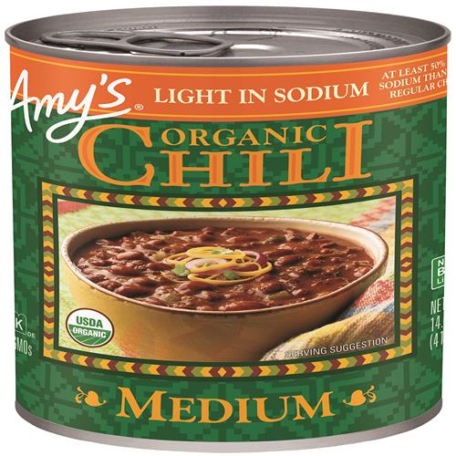 Amys Organic Chili, Chili Vegan Moyen, Faible En Sodium, Sans Gluten, Fait De Haricots Rouges Et De Tofu, 416 g