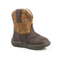 Roper Cowbabies Daniel (Beige/Marron Foncé) - Chaussons de bébé cowboy