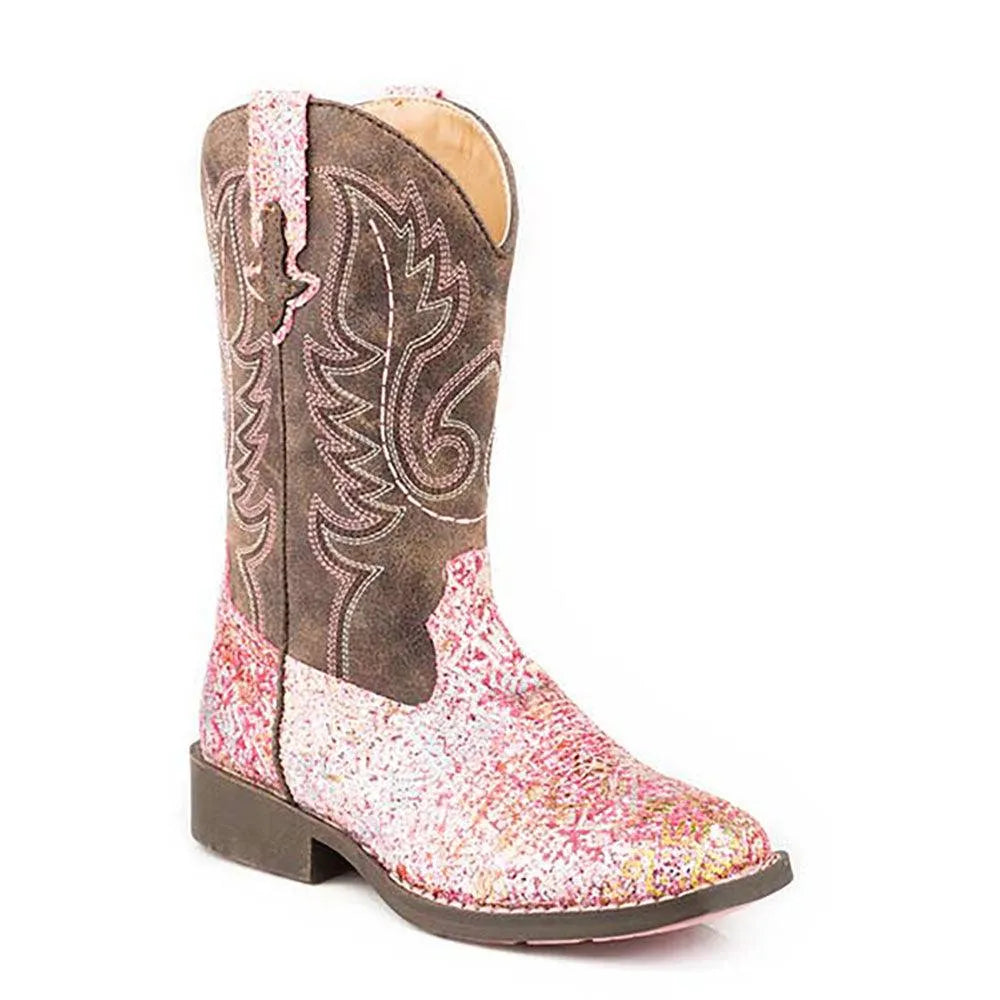 Bottes de cowboy Roper Glitter Aztec - Enfants