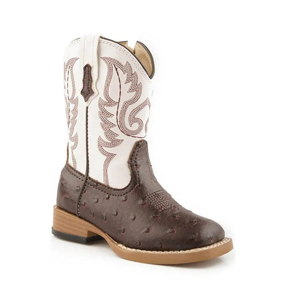 Bottes de cowboy Roper Bump (blanc/marron) - Tout-petit
