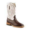 Bottes de cowboy Roper Bump (blanc/marron) - Pour petits et grands enfants