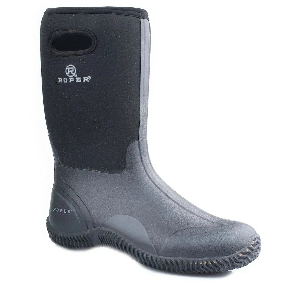Bottes de pluie de travail Roper Barnyard (noires) pour hommes