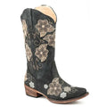 Bottes de cow-girl Roper Riley Flowers (noir) pour femme