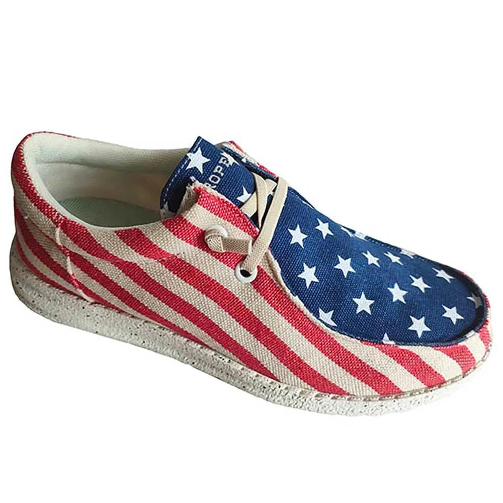 Mocassins Roper Hang Loose motif drapeau américain pour femme