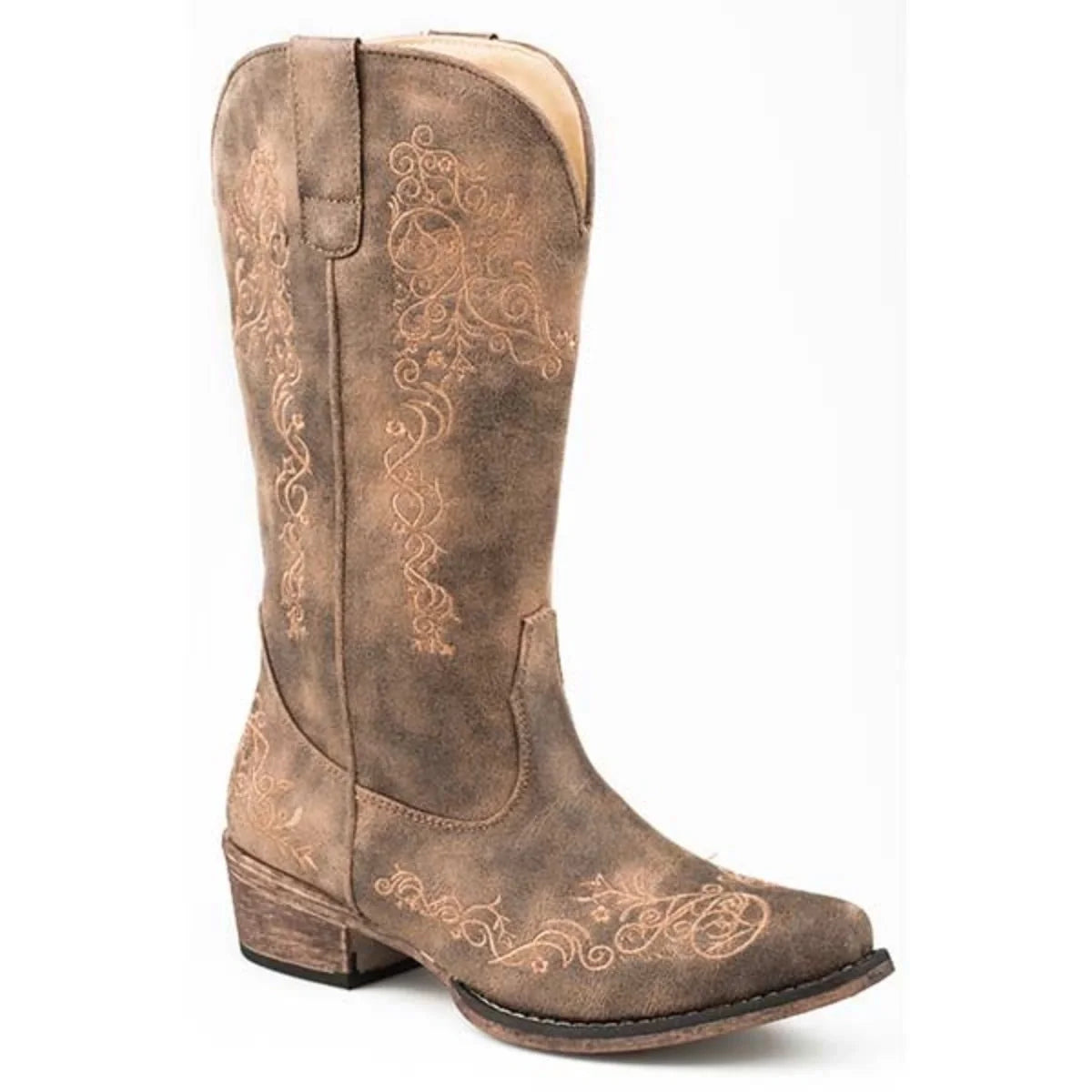 Botte de cow-girl Roper Riley Scroll (marron) pour femme