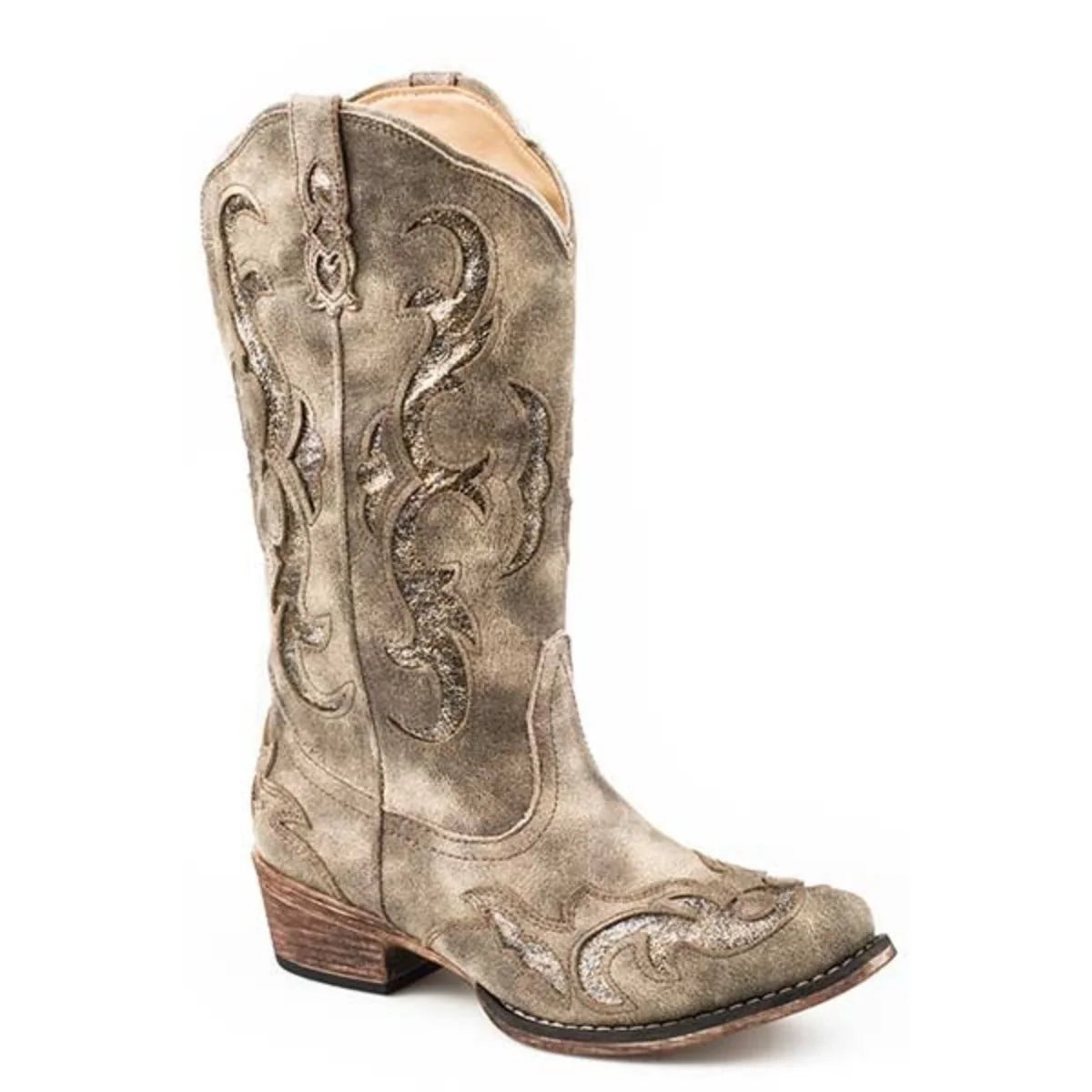 Botte de cow-girl Roper Riley Glitter (marron clair) pour femme