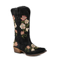 Bottes de Cowgirl Roper Riley Floral (Noir) - Femme