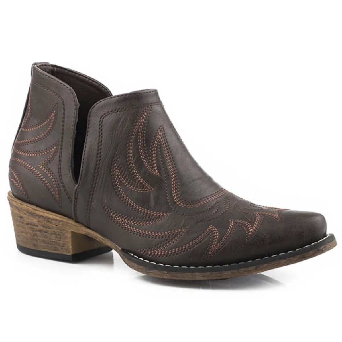 Bottes de cowgirl Roper Ava (brun foncé) pour femme