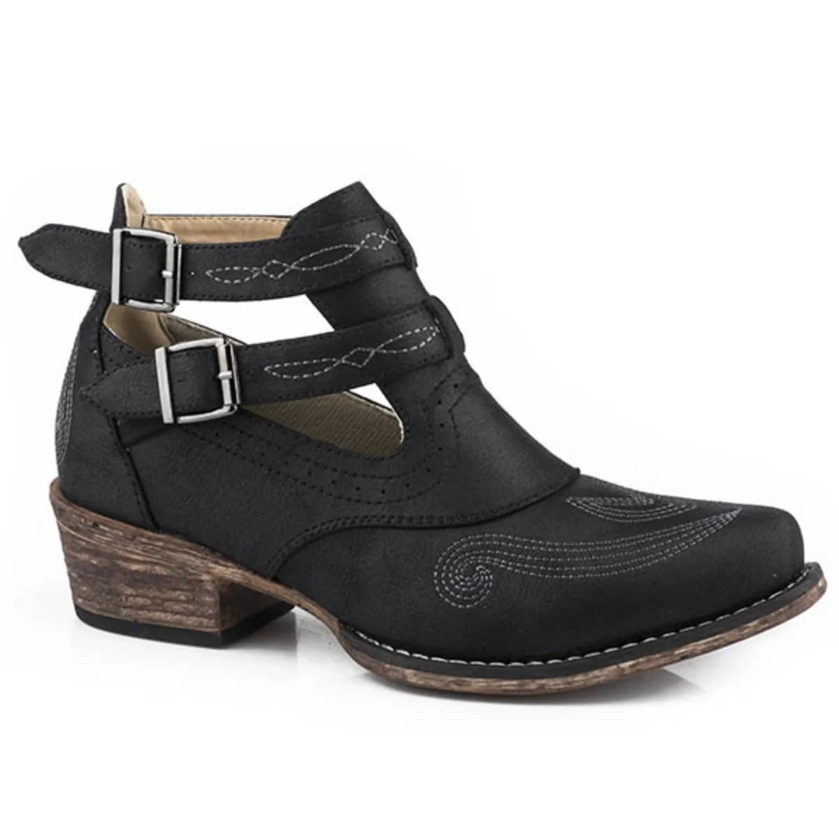 Bottes de cow-girl Roper Willa (Noires) pour femme