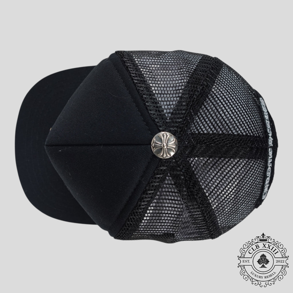 Casquette Trucker Triple Croix en Cuir Chrome Hearts Noir/Camo