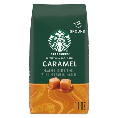 Starbucks Café moulu, café saveur caramel, naturellement aromatisé, 100 % Arabica, 1 sachet (311 g)