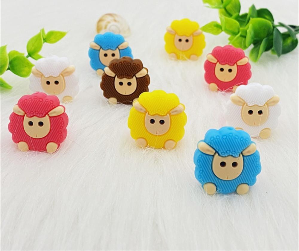 5 pièces animaux de dessin animé silicone anneau de dentition mouton pour enfants nouveau-nés anneau de dentition pour les dents