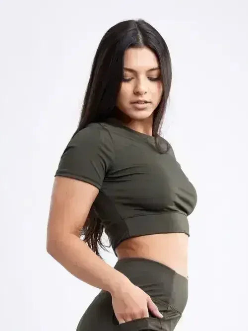 Haut court léger à manches courtes pour femme – Sport et quotidien