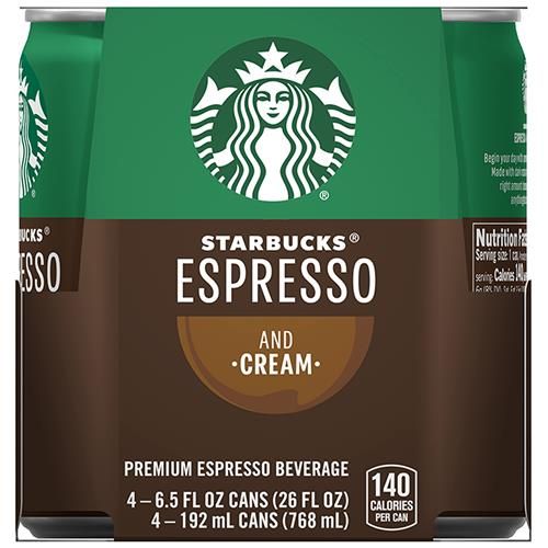 Boisson au café Starbucks Doubleshot Espresso, canettes de 192 ml (paquet de 4)