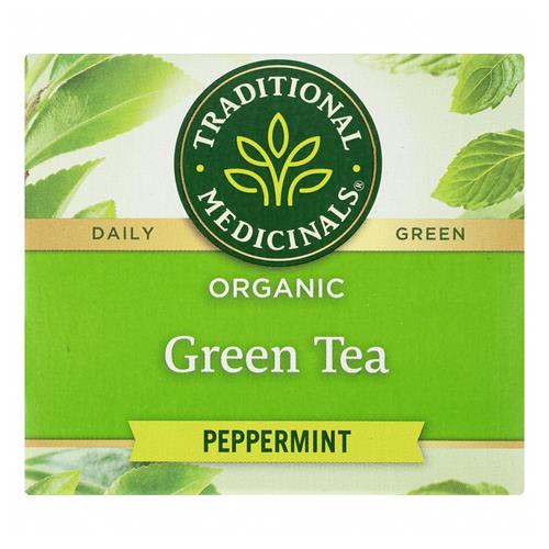 Traditional Medicinals, Thé vert menthe poivrée biologique, 16 sachets