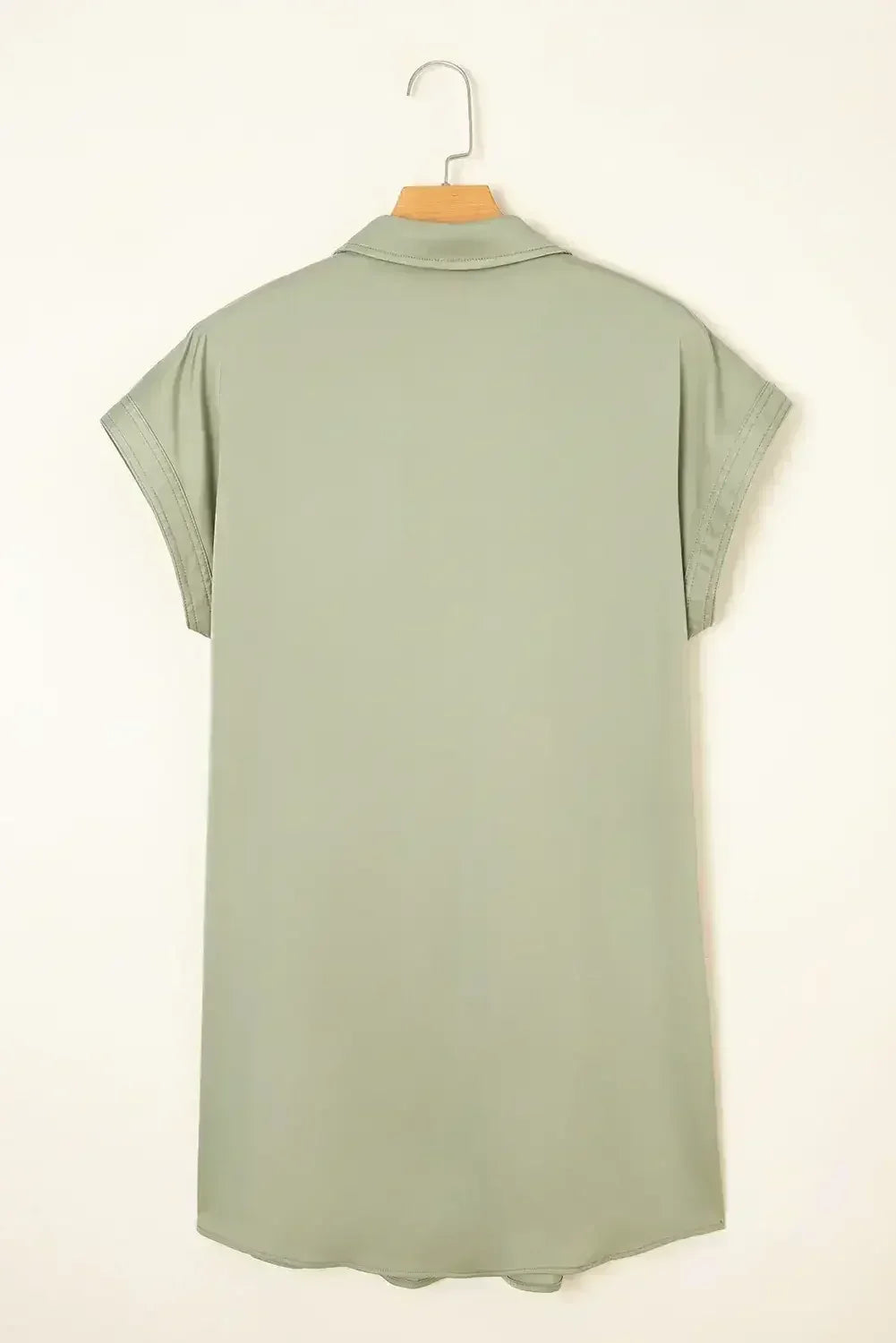 Robe T-shirt Décontractée Boutonnée Col Rose Rouge