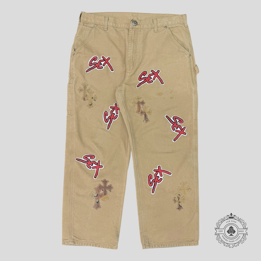 Pantalon cargo Chrome Hearts Sex Records à patchs