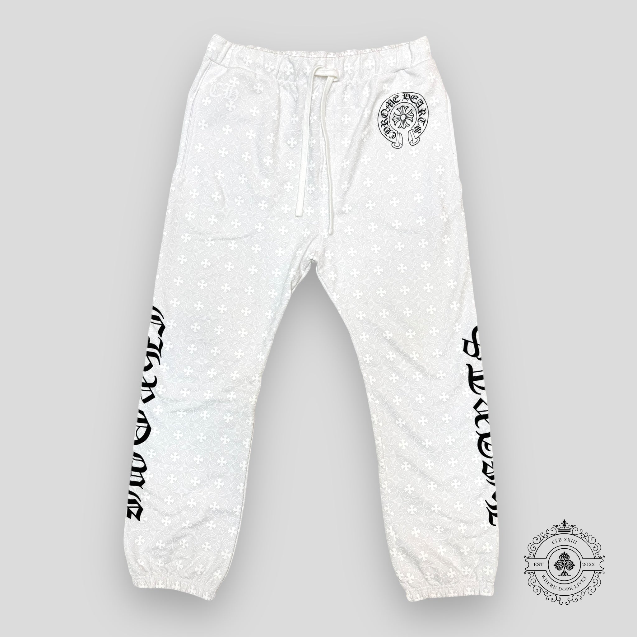 Pantalon de survêtement Chrome Hearts All Over Monogram blanc