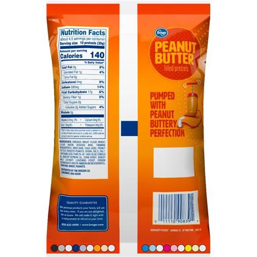 Bretzels fourrés au beurre de cacahuète Kroger 141 g