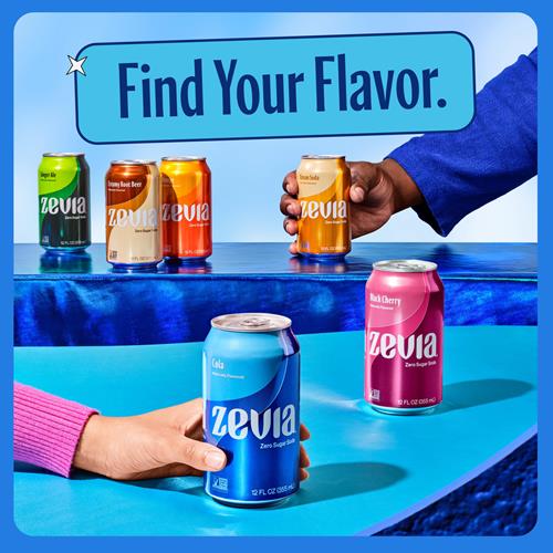 Zevia Zero Sugar Soda, Cola, canettes de 355 ml (paquet de 12)