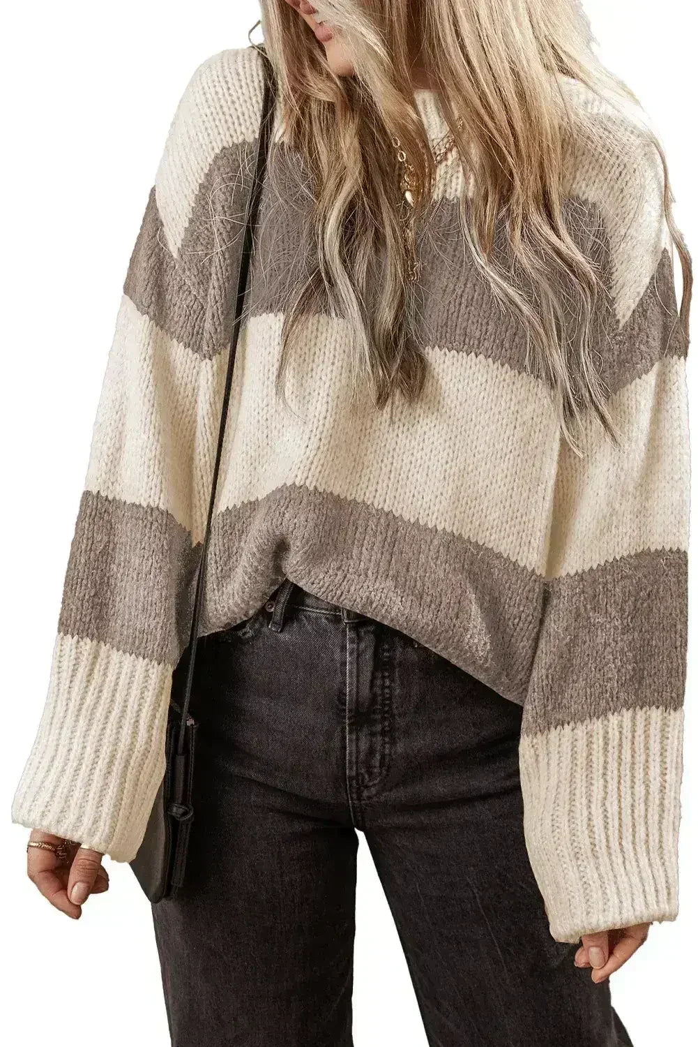 Pull amples color block Simply Taupe