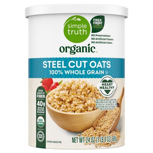 Flocons d'avoine coupés à l'ancienne 100 % grains entiers biologiques Simple Truth 680 g