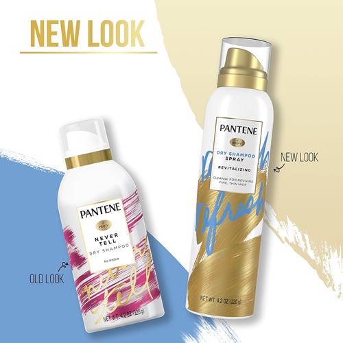 Pantene Pro-V Refresh Shampooing Sec en Spray, Volumisant et Nettoyant à la Vitamine B5, Pour Cheveux Fins, Clairsemés et Colorés, 125 ml