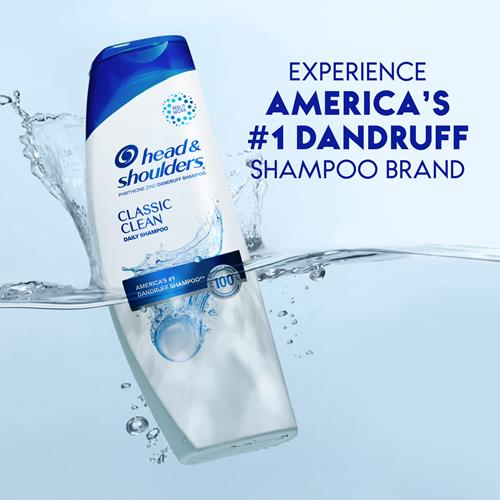 Shampoing antipelliculaire Head & Shoulders, Traitement antipelliculaire, Classic Clean pour usage quotidien, Sans parabène, 370 ml