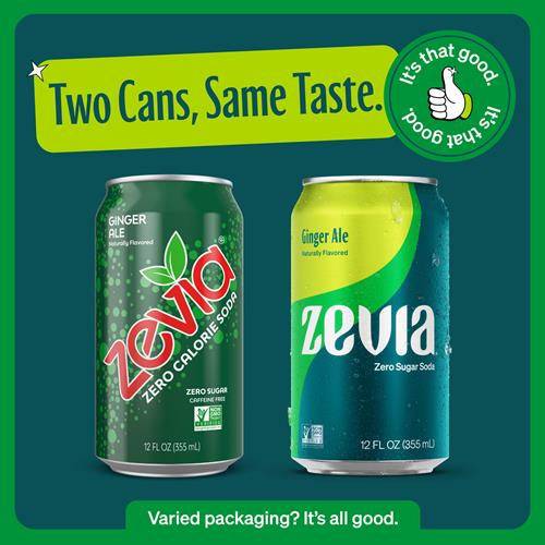 Boissons gazeuses Zevia Zéro Sucre, Ginger Ale, canettes de 355 ml (paquet de 12)