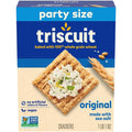 Biscuits Triscuit Original au blé entier, craquelins végétaliens, collations saines, collations pour le déjeuner, format familial, 482 g
