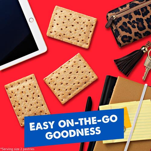 Pop-Tarts Pâtisseries à toaster, aliments pour le petit-déjeuner, collations pour enfants, Cassonade Cannelle Non Glaçée, Boîte de 382g (8 Pop-Tarts)