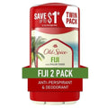 Déodorant antisudorifique Old Spice pour hommes, protection 24h/24 et 7j/7 contre la transpiration et les odeurs, revitalisants avancés pour la peau, parfum Fiji avec palmier, bâton invisible, 73 g (paquet de 2)