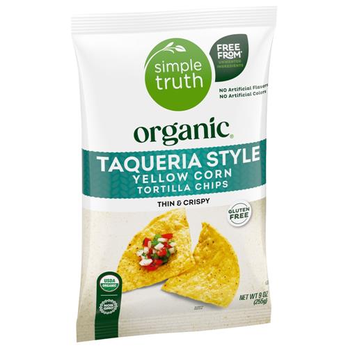 Croustilles de maïs jaune style Taqueria biologiques Simple Truth 9 oz