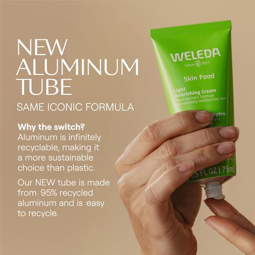 Weleda Skin Food Light Crème Corps Nourrissante 75 ml, Hydratant Riche en Plantes à la Camomille, au Calendula et à la Pensée Sauvage